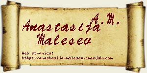Anastasija Malešev vizit kartica